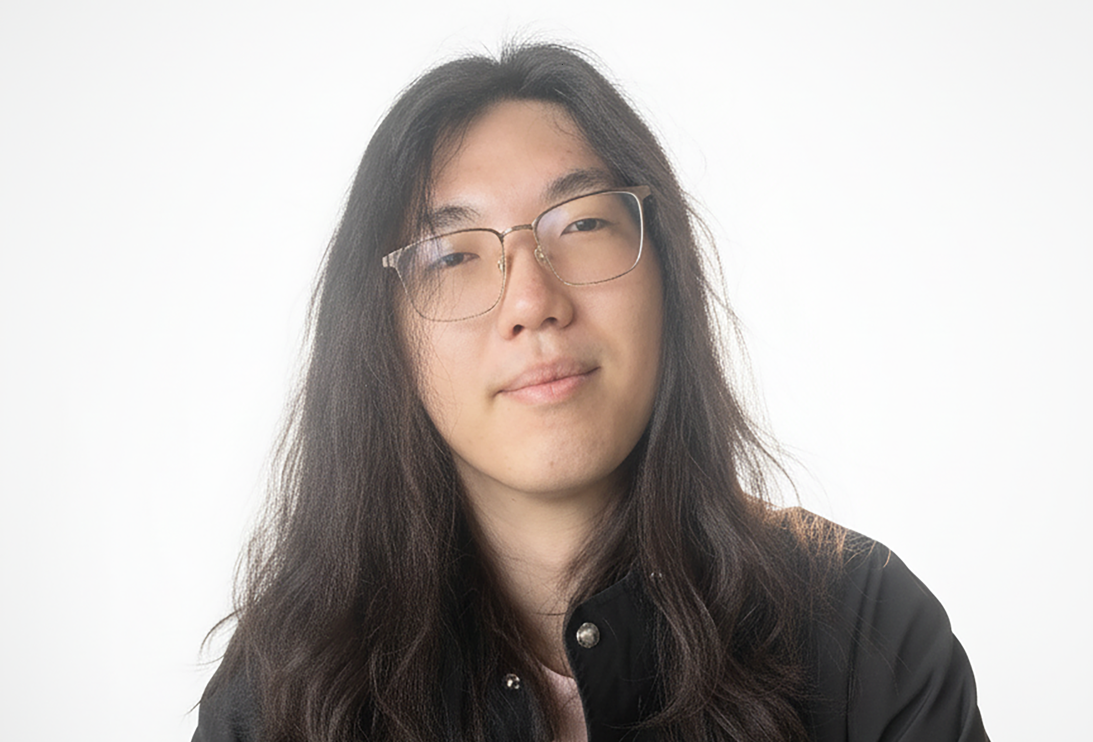 Black and white portrait expressing joy